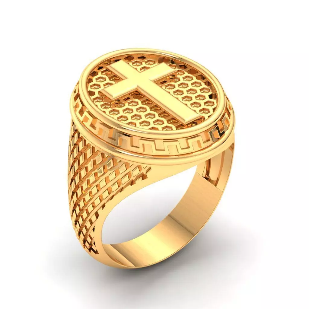 Cross Ring Stl file Customize you jewelry 3D print model_0