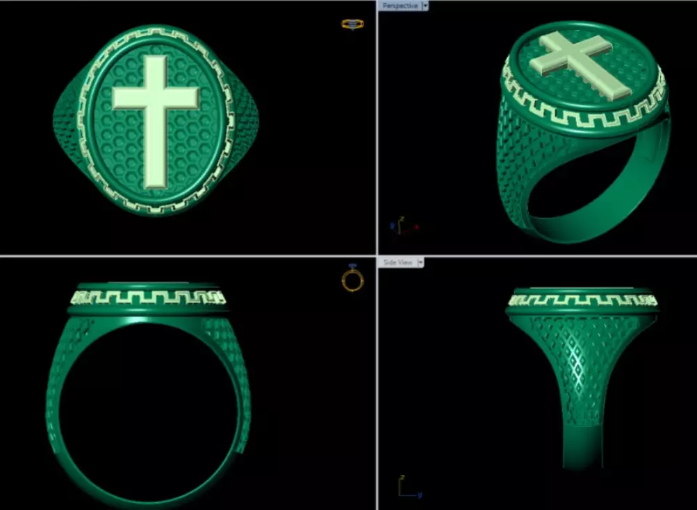 Cross Ring Stl file Customize you jewelry 3D print model_4