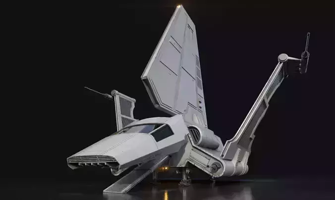 Imperial Shuttle Variant Low-poly 3D model