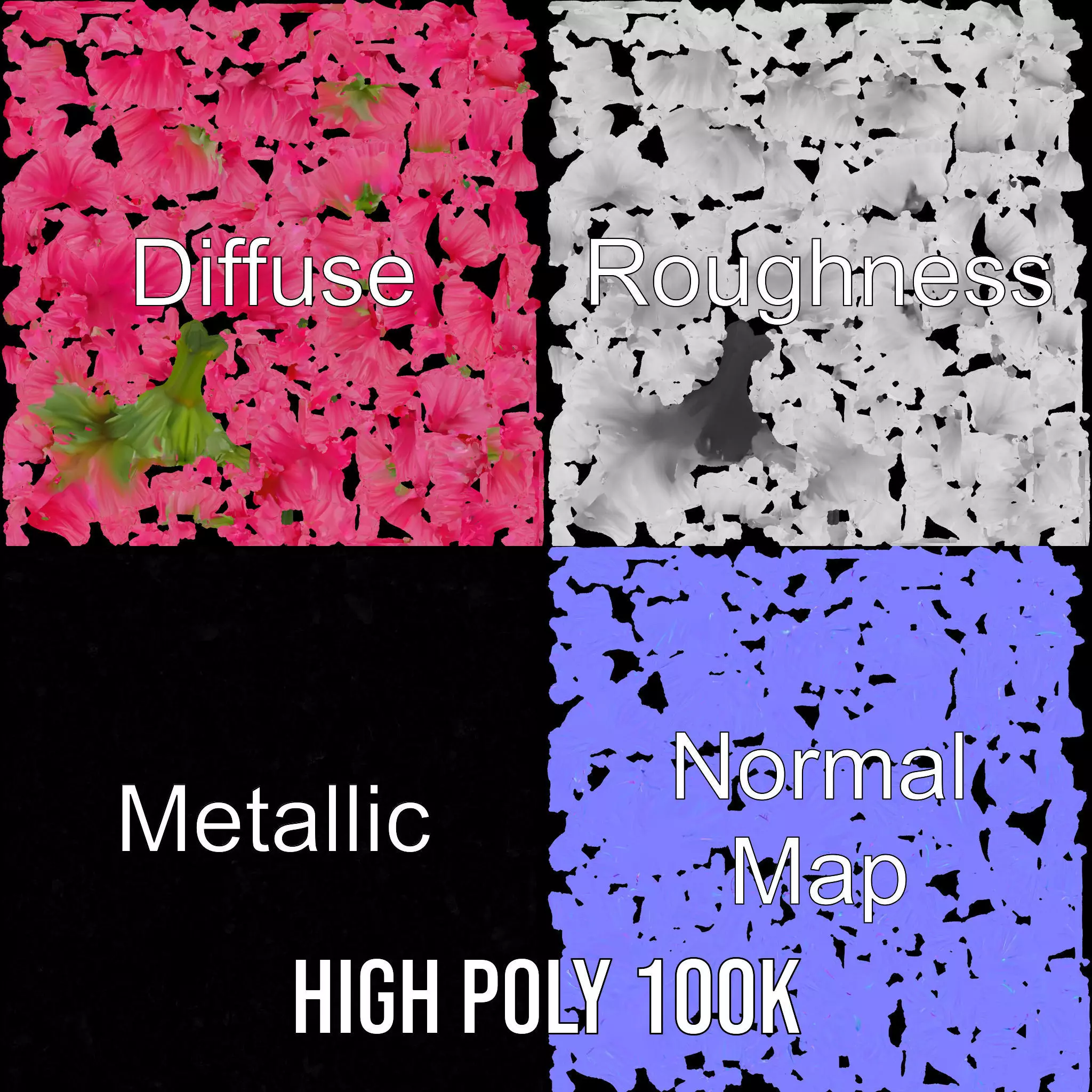 Pink Carnation Bloom model pack Low-poly 3D model_3