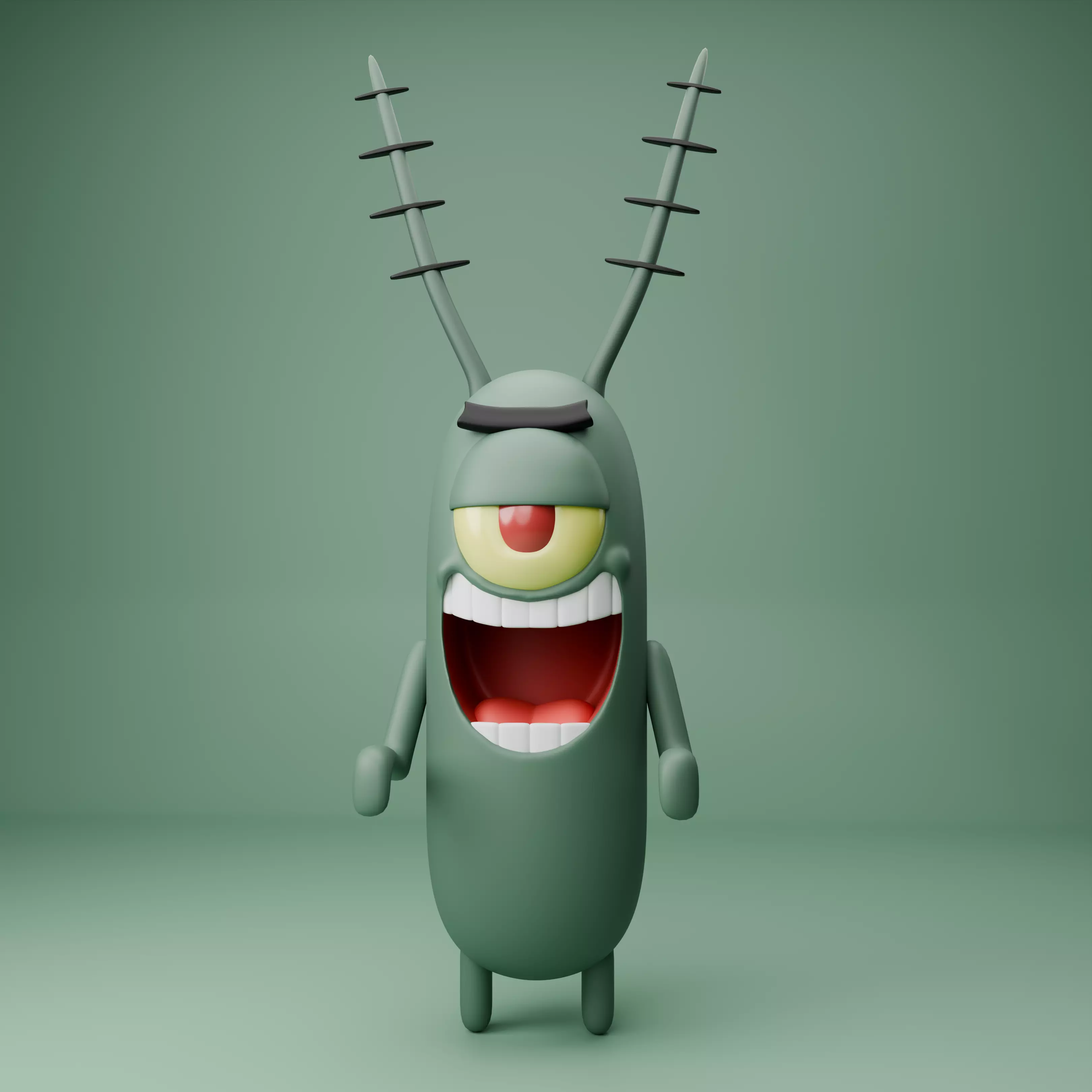 Plankton Low-poly 3D model