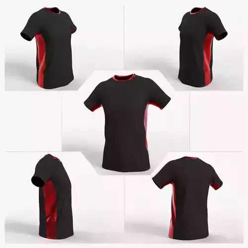 Black and Red Athleisure T-shirt