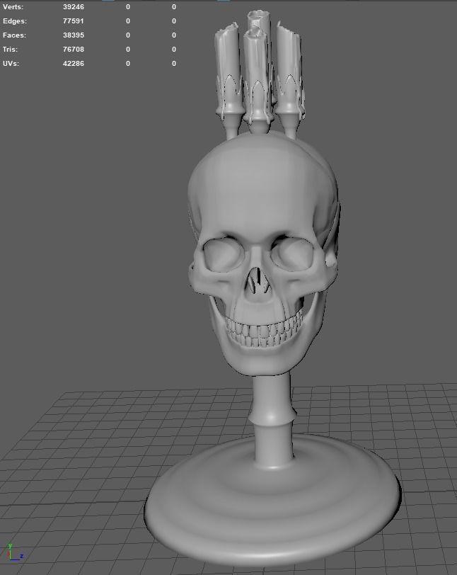 Gothic - horror Candles 3D model_3