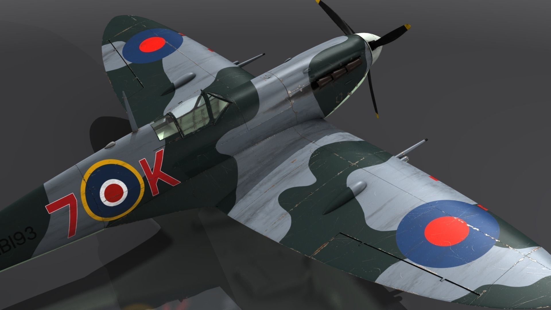 SEAFIRE MK IIC 880th Squadron Low-poly 3D model_6