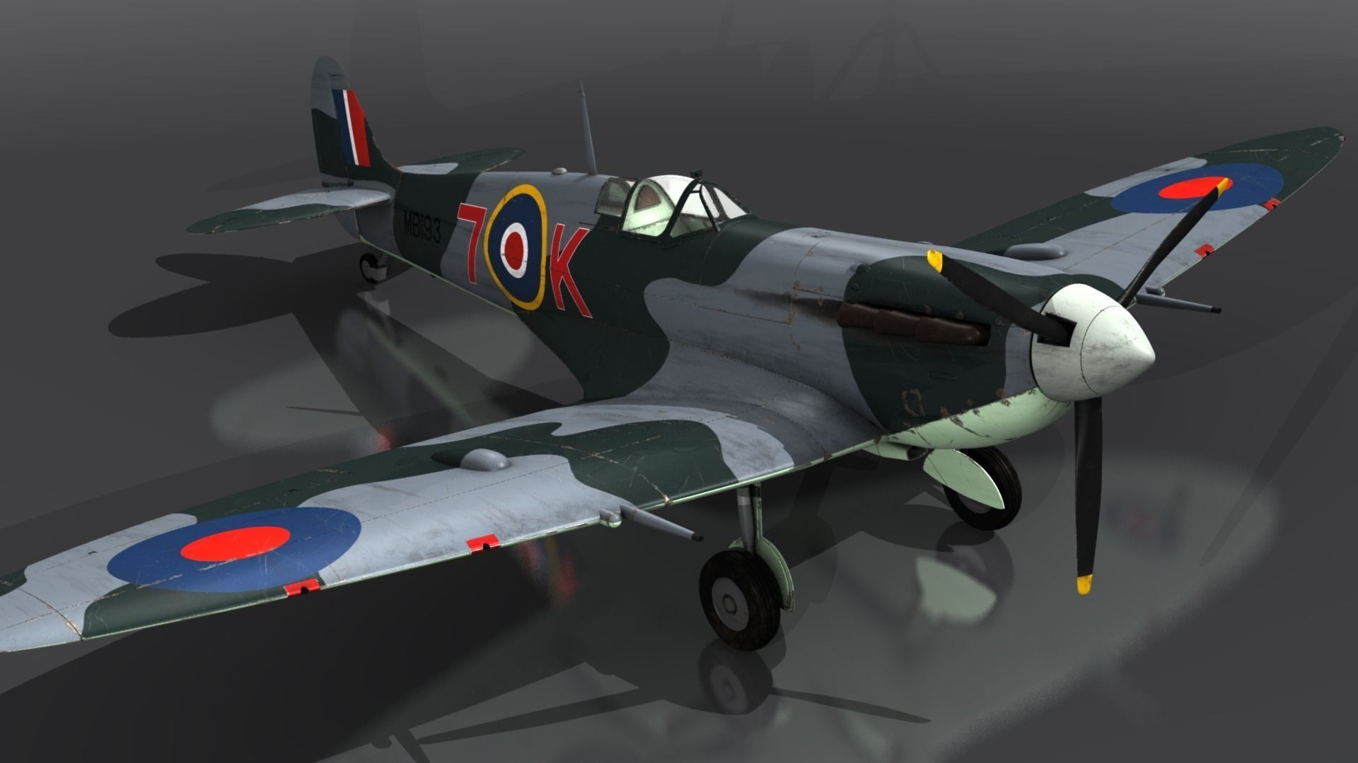 SEAFIRE MK IIC 880th Squadron Low-poly 3D model_5