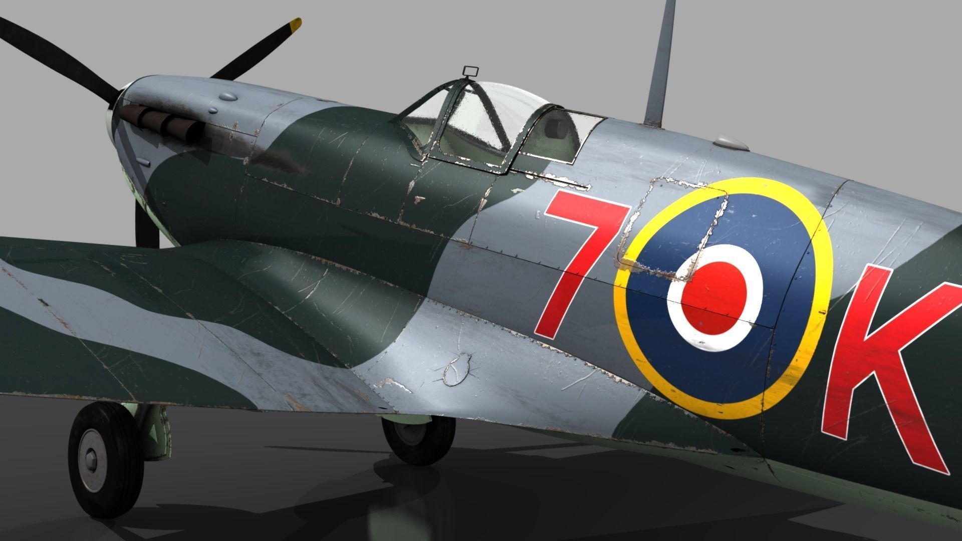 SEAFIRE MK IIC 880th Squadron Low-poly 3D model_13