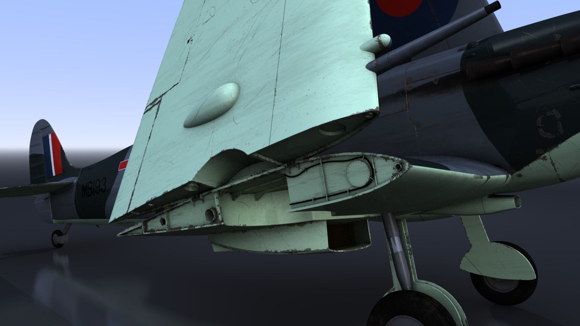 SEAFIRE MK IIC 880th Squadron Low-poly 3D model_15