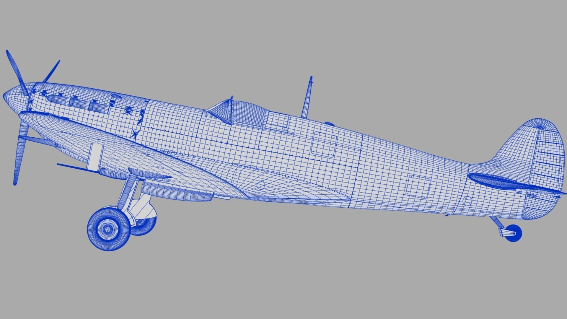 SEAFIRE MK IIC 880th Squadron Low-poly 3D model_28