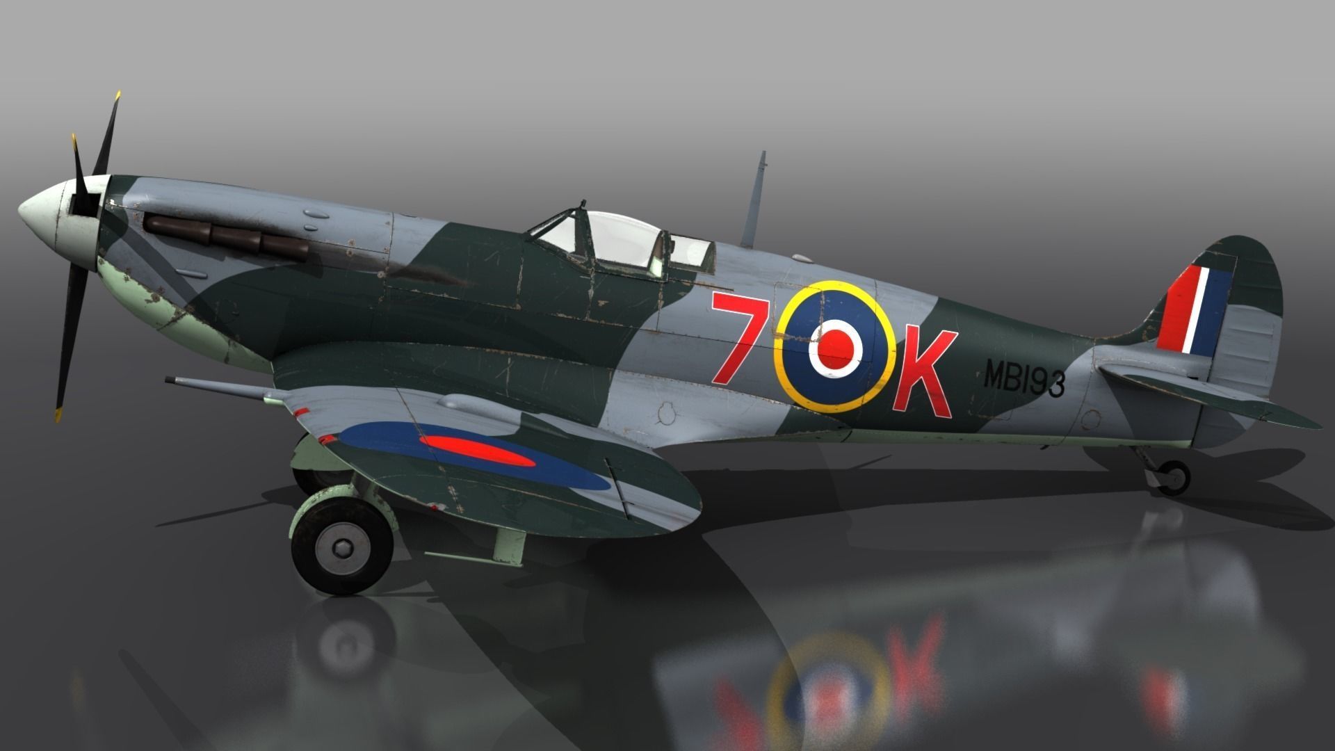 SEAFIRE MK IIC 880th Squadron Low-poly 3D model_7