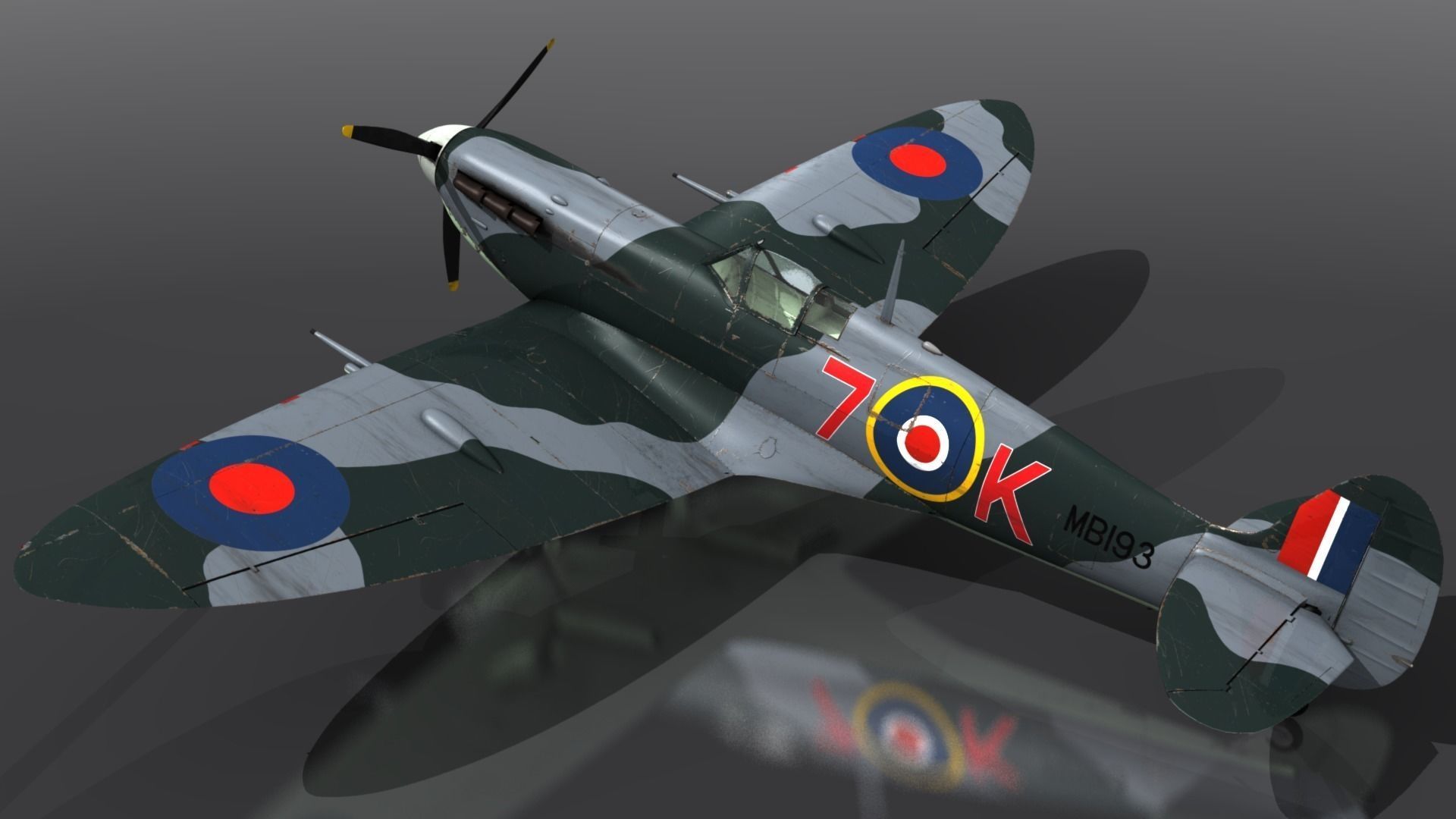 SEAFIRE MK IIC 880th Squadron Low-poly 3D model_3