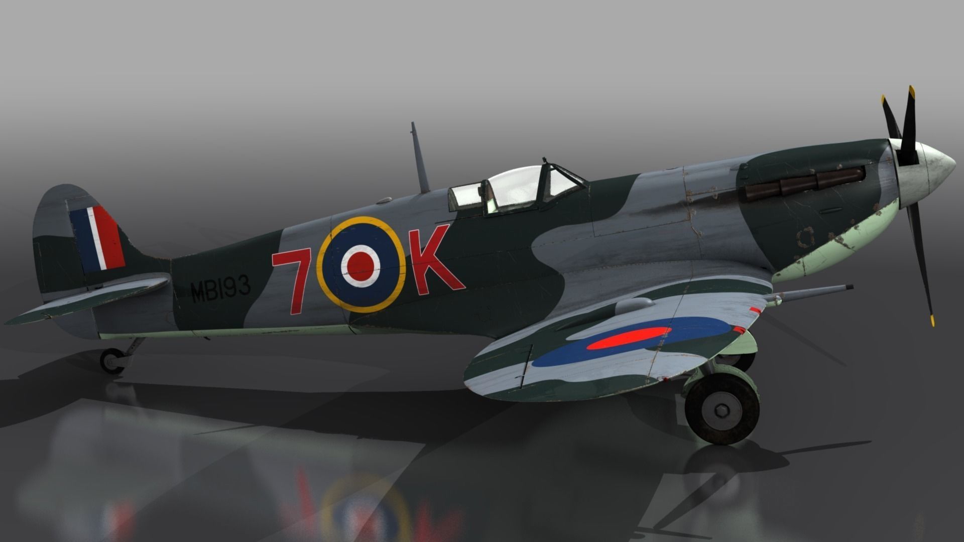 SEAFIRE MK IIC 880th Squadron Low-poly 3D model_8