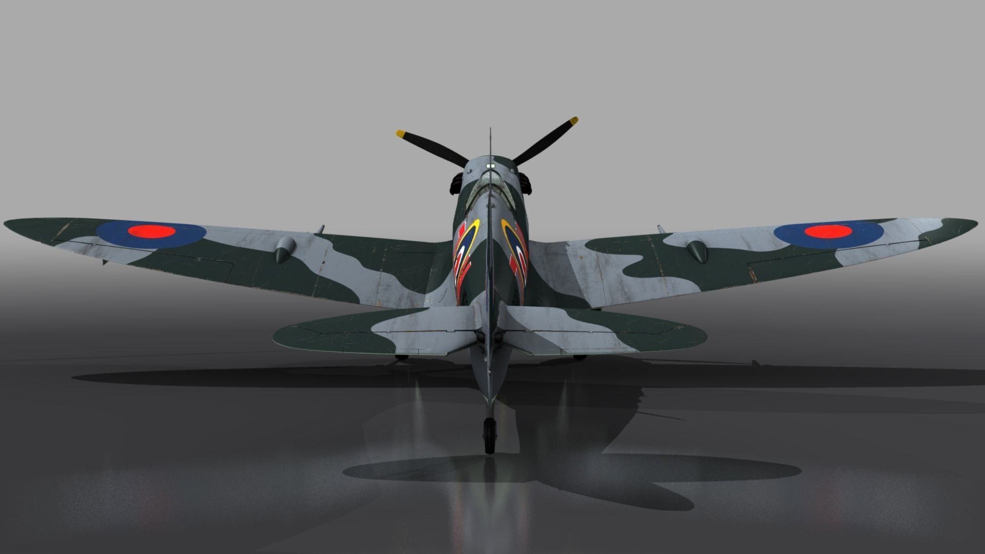 SEAFIRE MK IIC 880th Squadron Low-poly 3D model_12