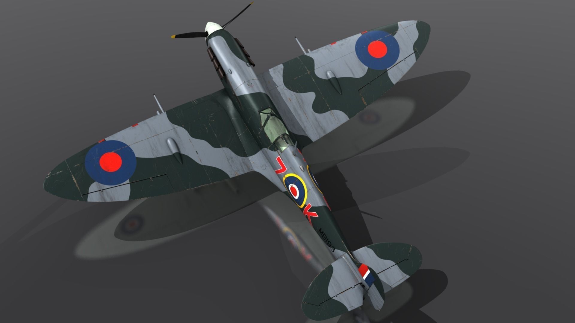 SEAFIRE MK IIC 880th Squadron Low-poly 3D model_10