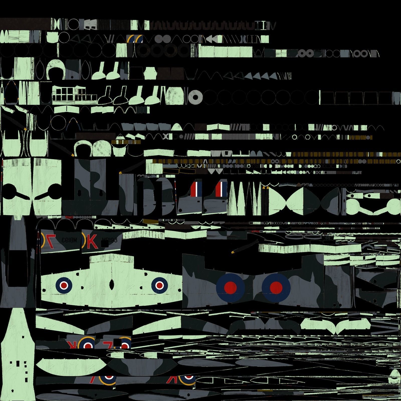SEAFIRE MK IIC 880th Squadron Low-poly 3D model_32