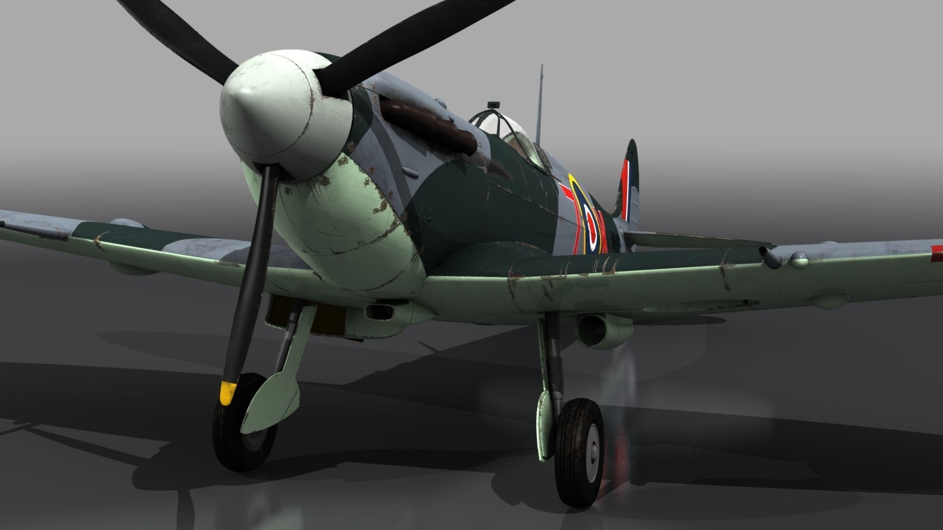 SEAFIRE MK IIC 880th Squadron Low-poly 3D model_11