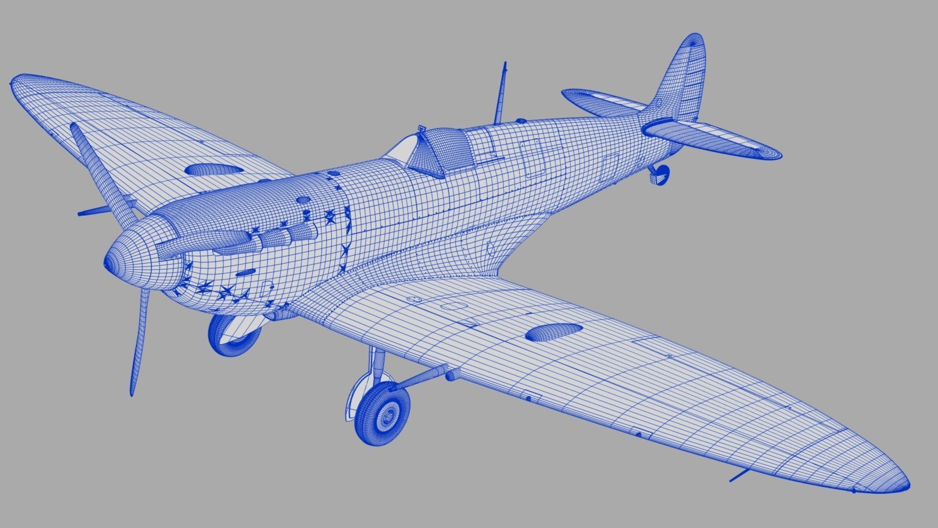 SEAFIRE MK IIC 880th Squadron Low-poly 3D model_31
