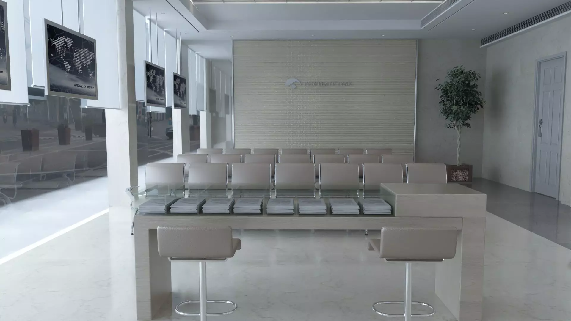 Bank Office Branch   3D model_1