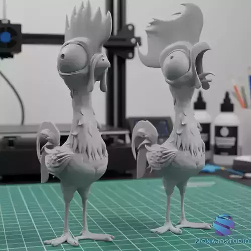 Hei Hei Chicken 3D Model - Two Versions  Pre-Supported