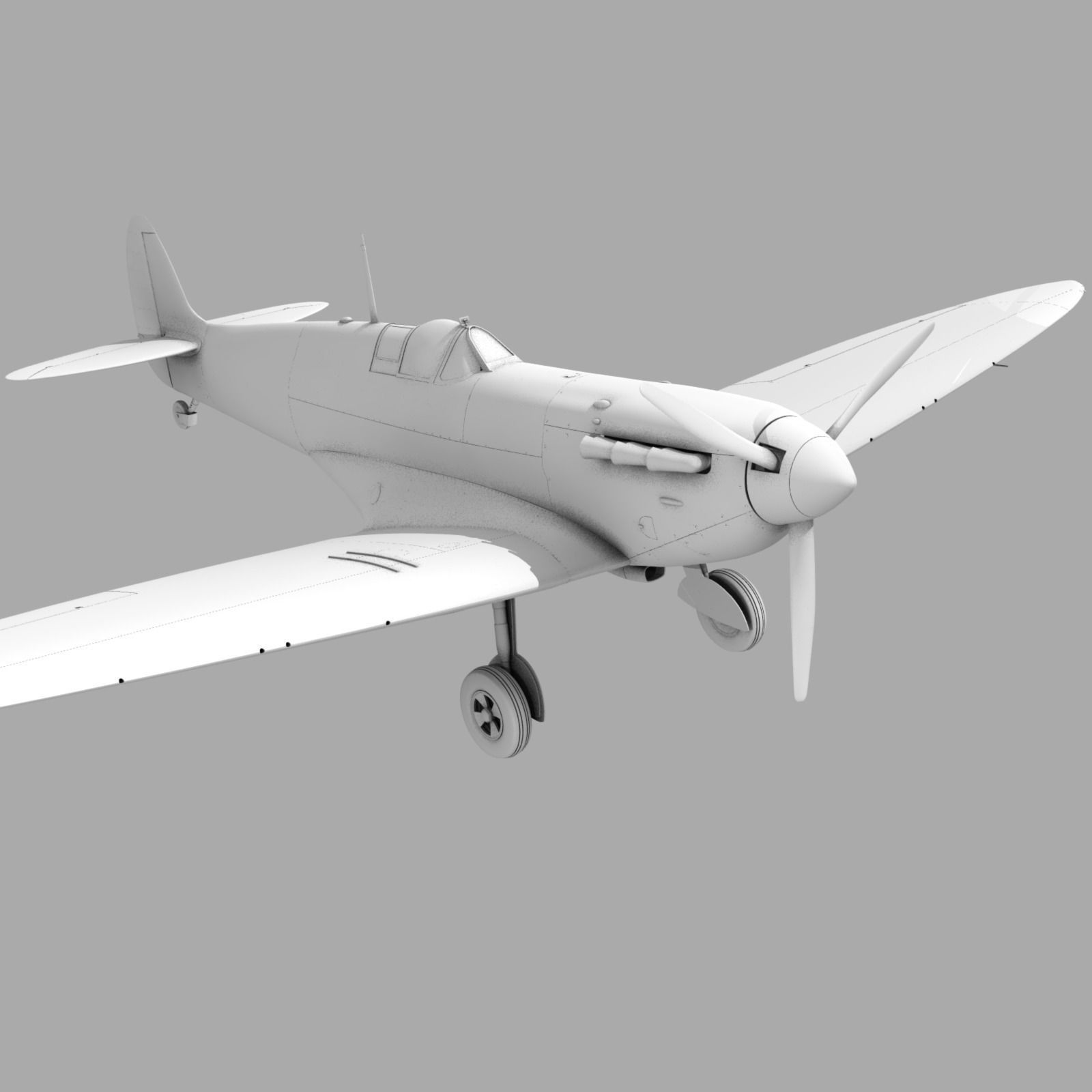 SPITFIRE MK IA 603rd Squadron Low-poly 3D model_20