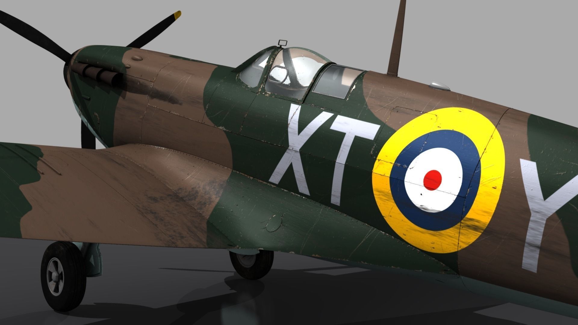 SPITFIRE MK IA 603rd Squadron Low-poly 3D model_14