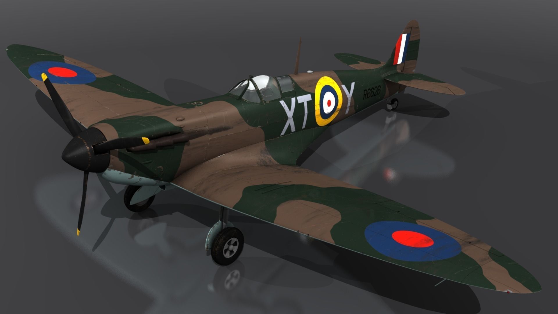 SPITFIRE MK IA 603rd Squadron Low-poly 3D model_4