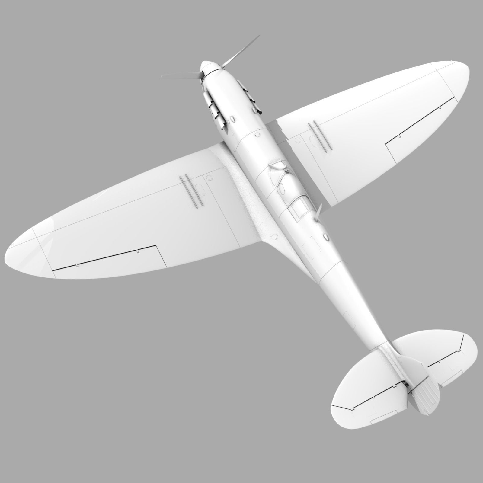 SPITFIRE MK IA 603rd Squadron Low-poly 3D model_22