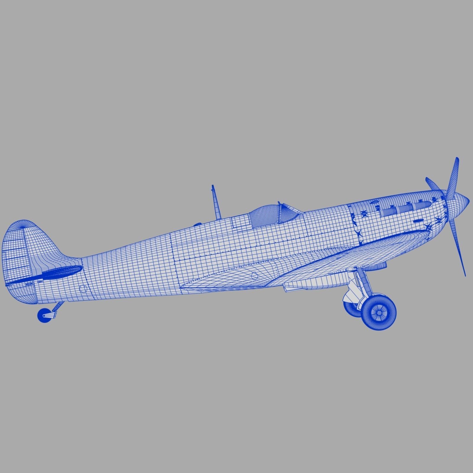 SPITFIRE MK IA 603rd Squadron Low-poly 3D model_28