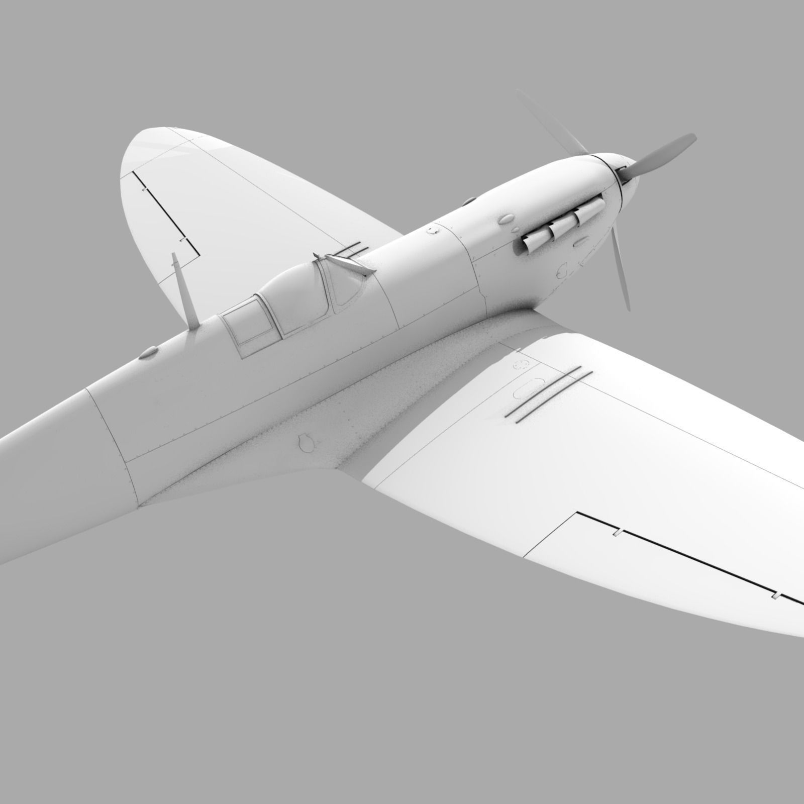 SPITFIRE MK IA 603rd Squadron Low-poly 3D model_17