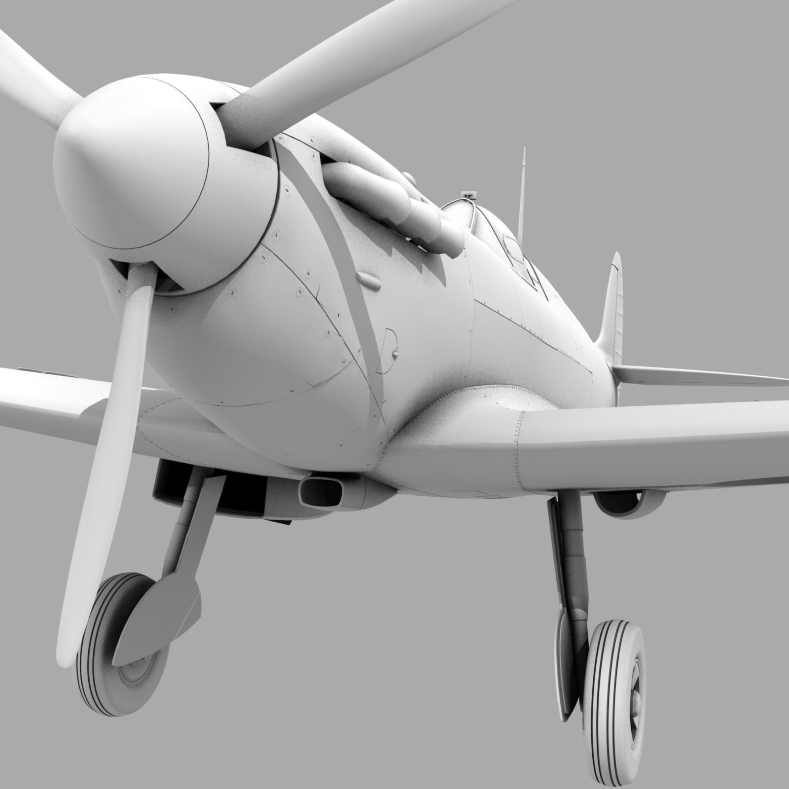 SPITFIRE MK IA 603rd Squadron Low-poly 3D model_24