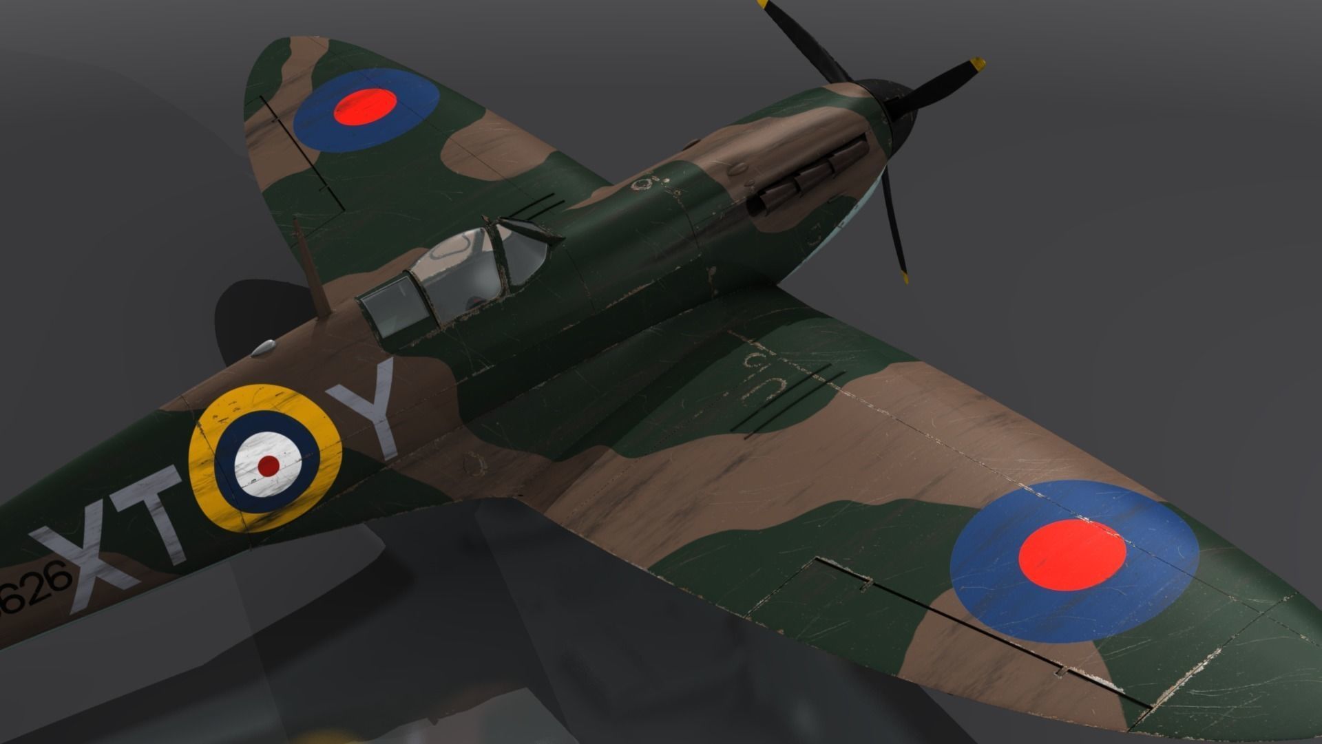 SPITFIRE MK IA 603rd Squadron Low-poly 3D model_7