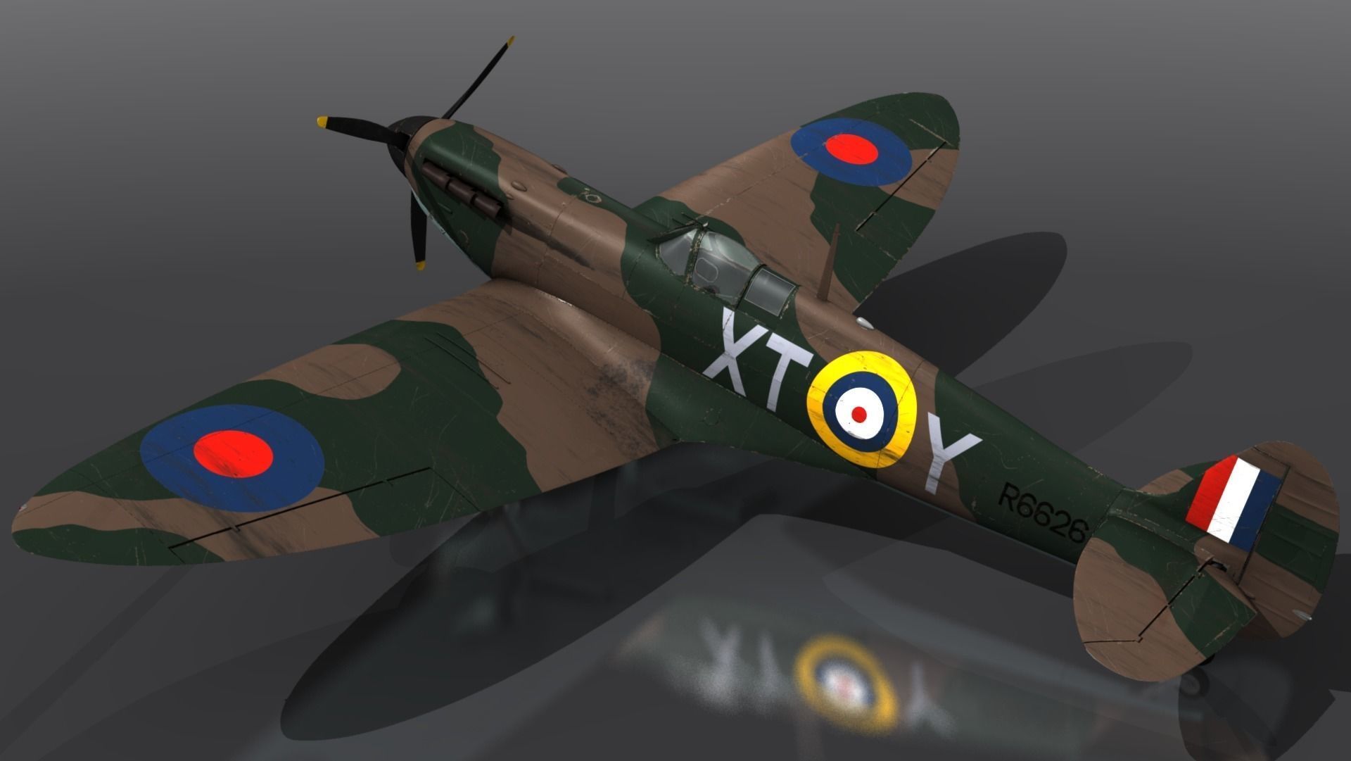 SPITFIRE MK IA 603rd Squadron Low-poly 3D model_6