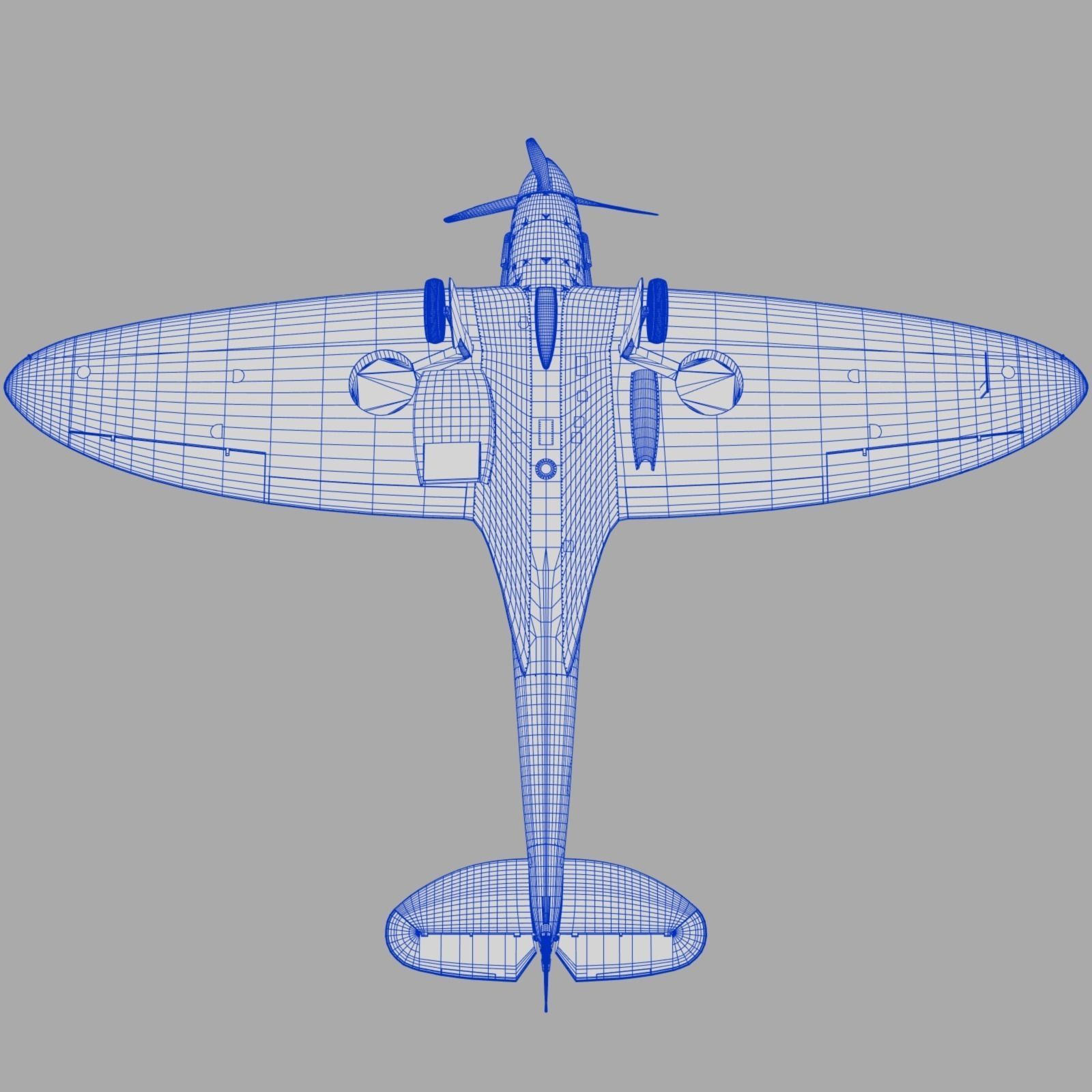 SPITFIRE MK IA 603rd Squadron Low-poly 3D model_30