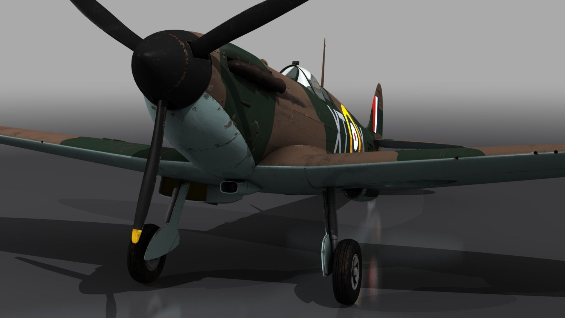 SPITFIRE MK IA 603rd Squadron Low-poly 3D model_9