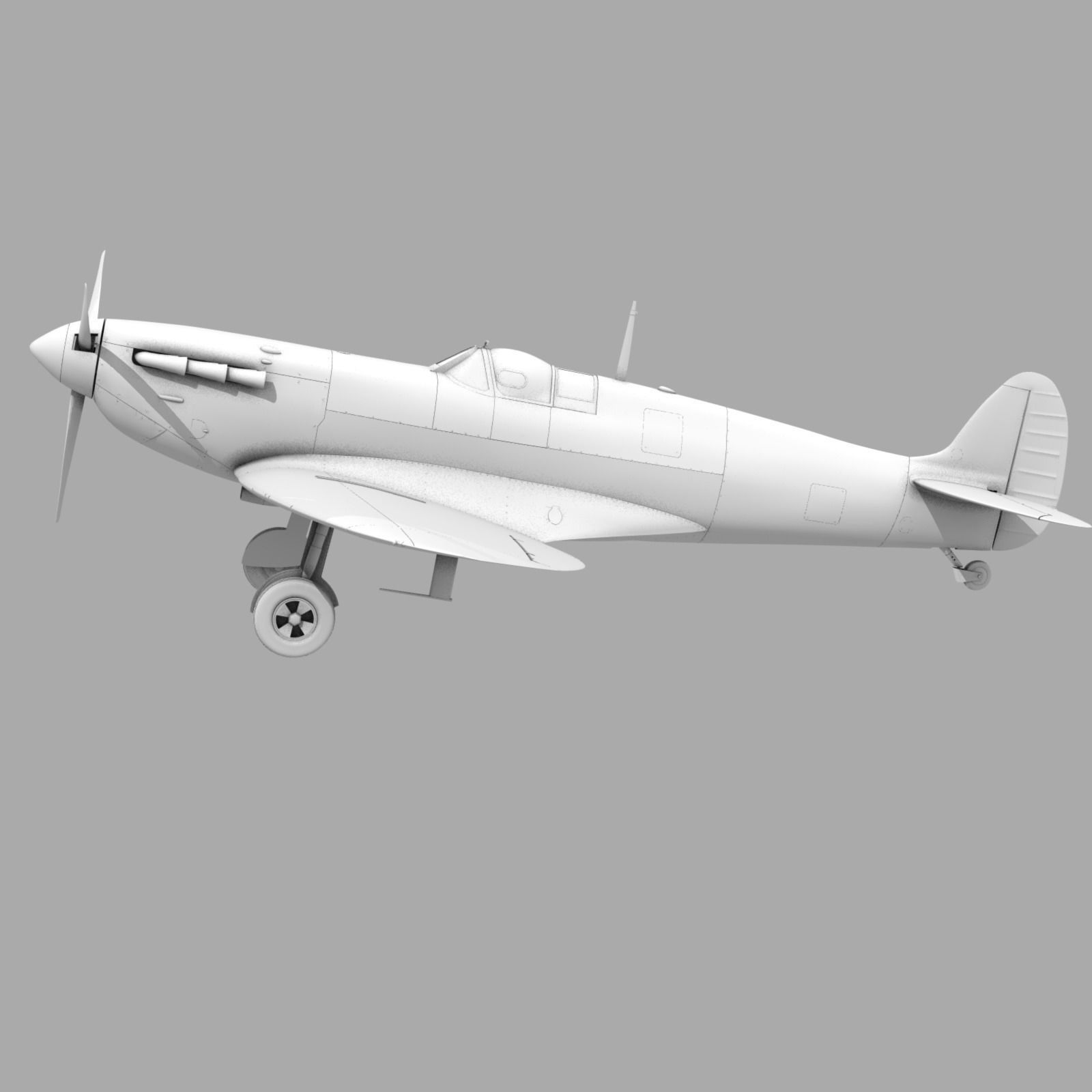 SPITFIRE MK IA 603rd Squadron Low-poly 3D model_18