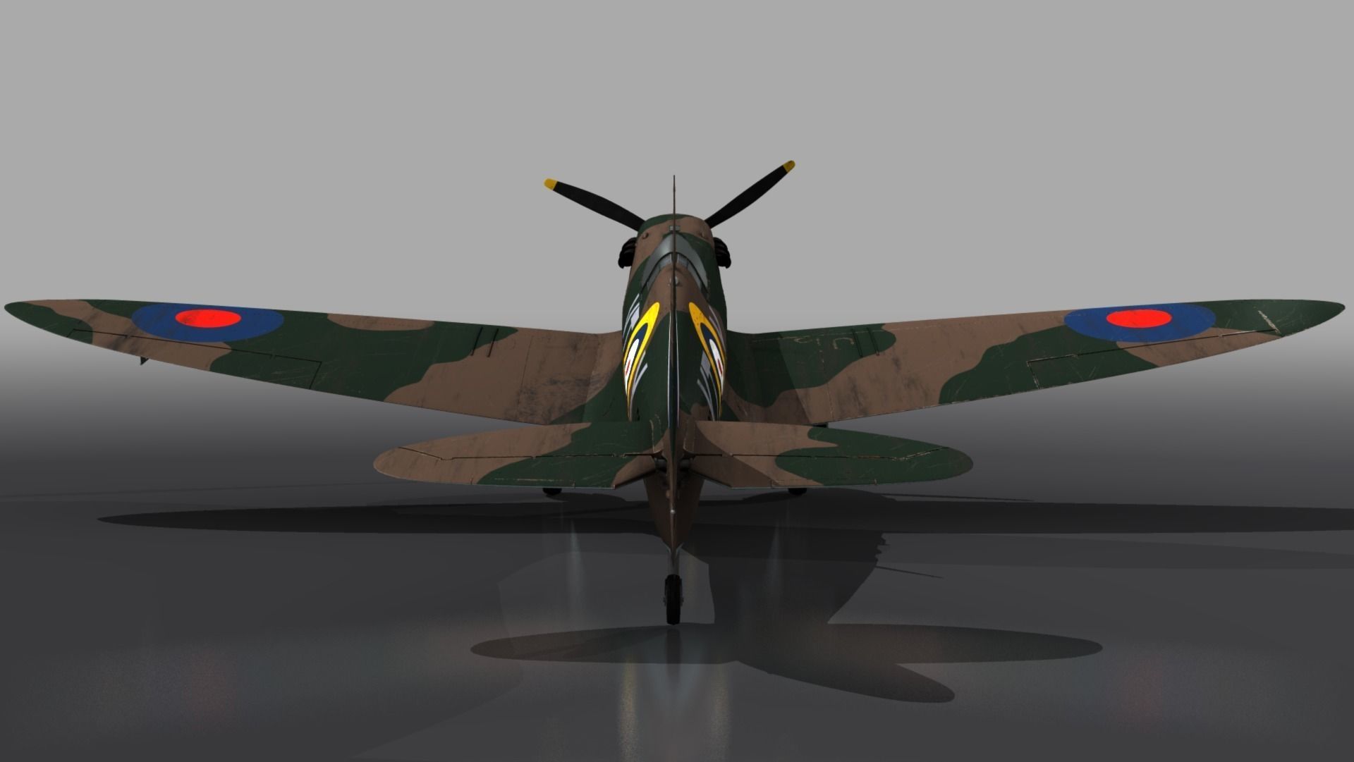 SPITFIRE MK IA 603rd Squadron Low-poly 3D model_12