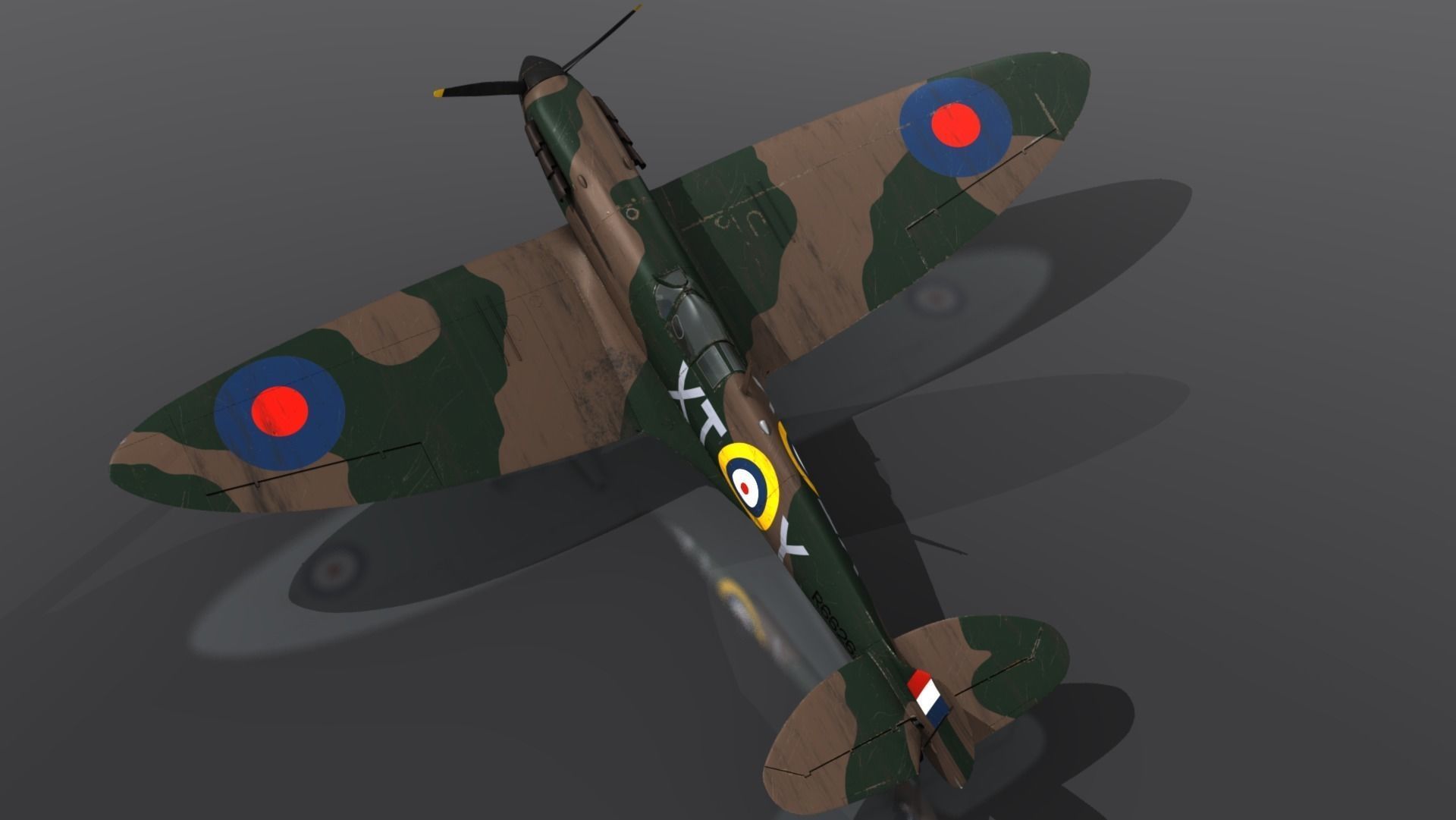 SPITFIRE MK IA 603rd Squadron Low-poly 3D model_11