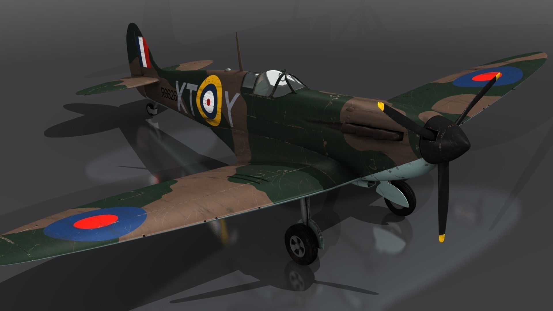 SPITFIRE MK IA 603rd Squadron Low-poly 3D model_5