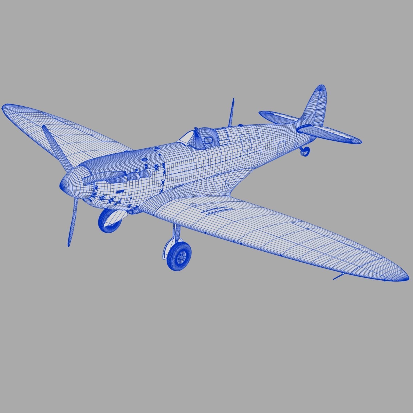 SPITFIRE MK IA 603rd Squadron Low-poly 3D model_26