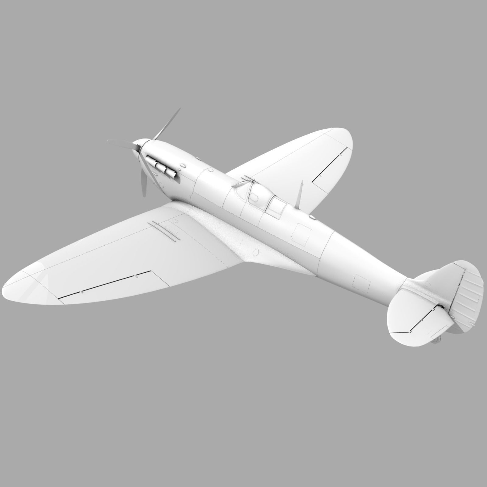 SPITFIRE MK IA 603rd Squadron Low-poly 3D model_15