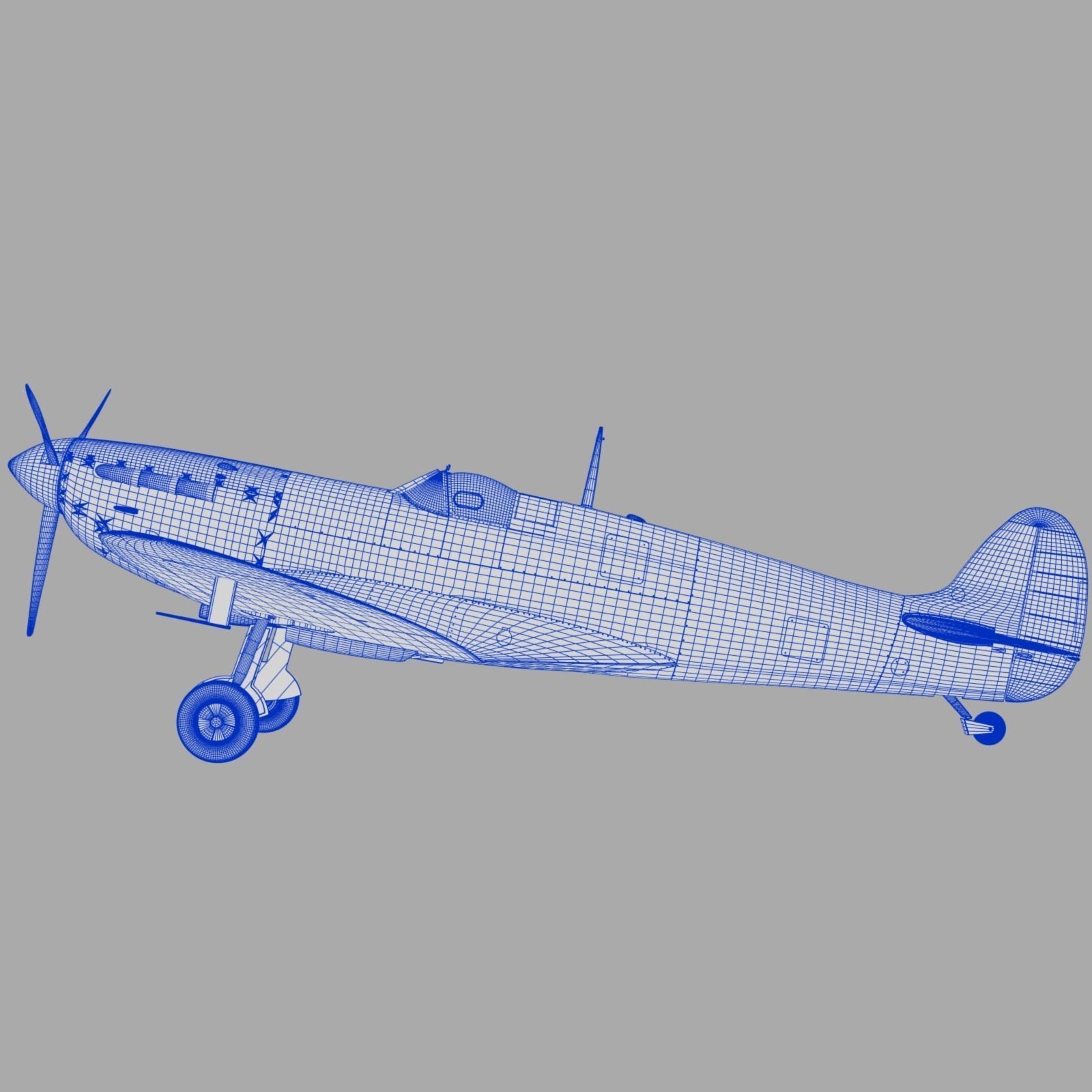SPITFIRE MK IA 603rd Squadron Low-poly 3D model_27