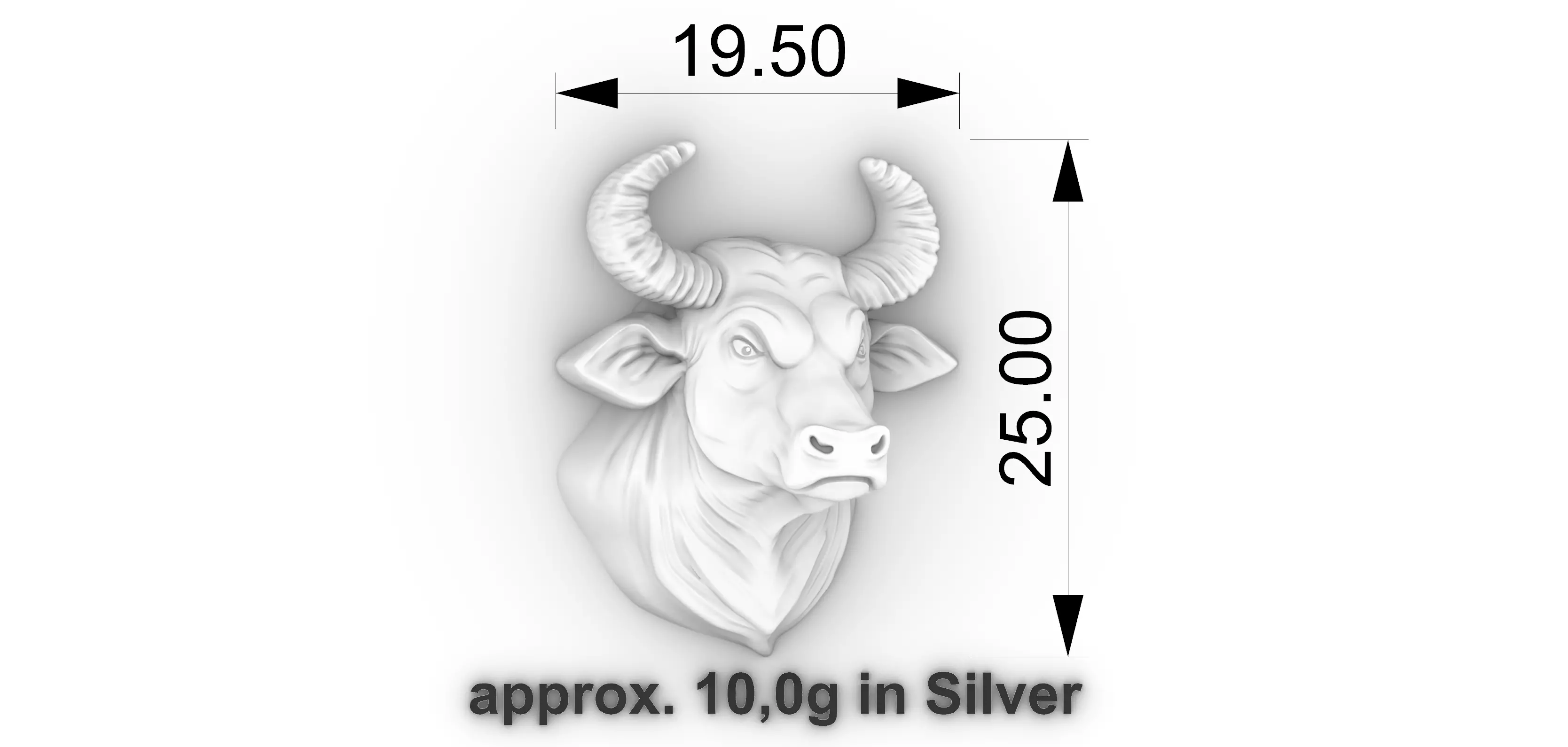 Bull Head Relief 3D print model_3