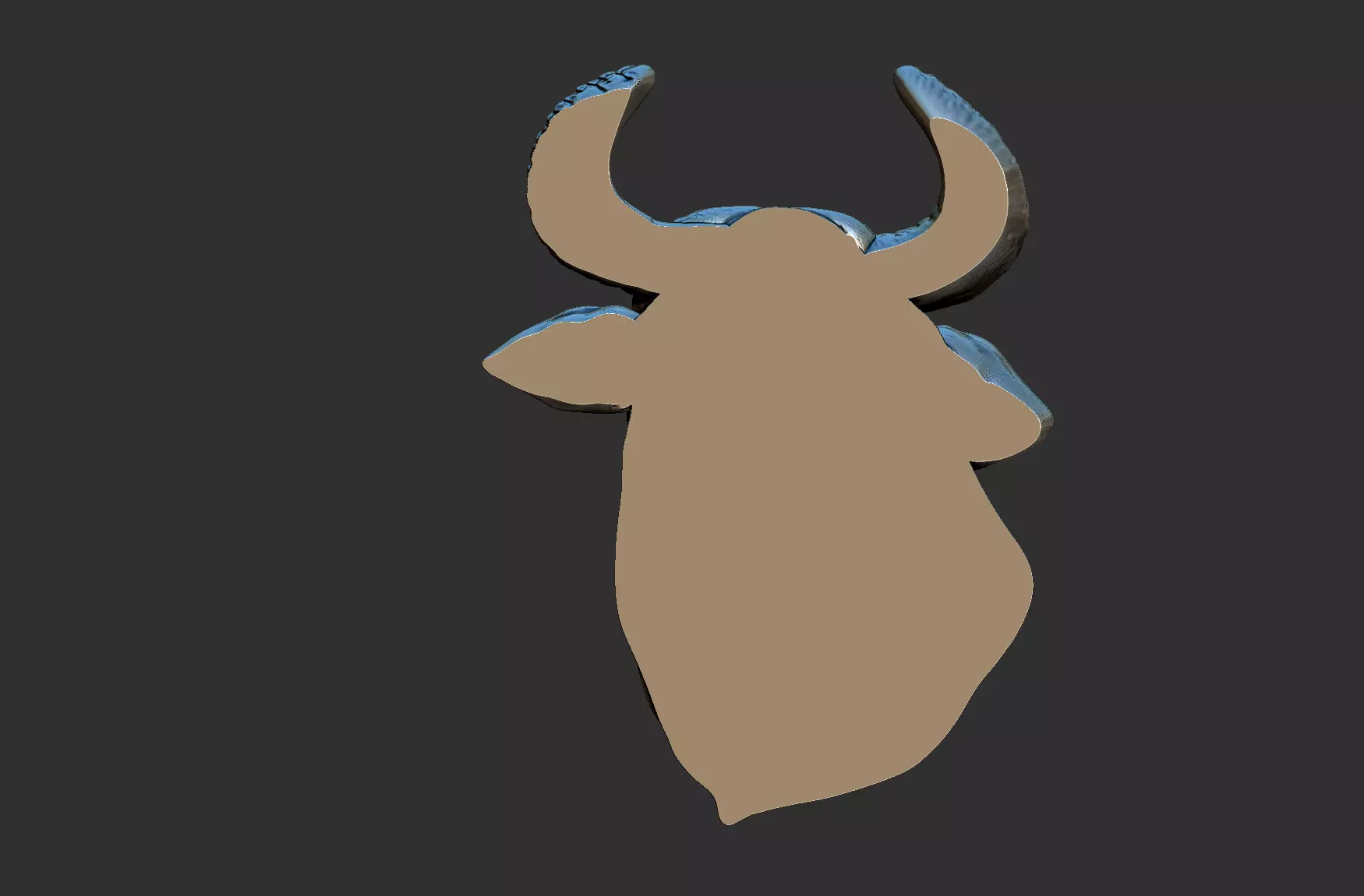 Bull Head Relief 3D print model_6