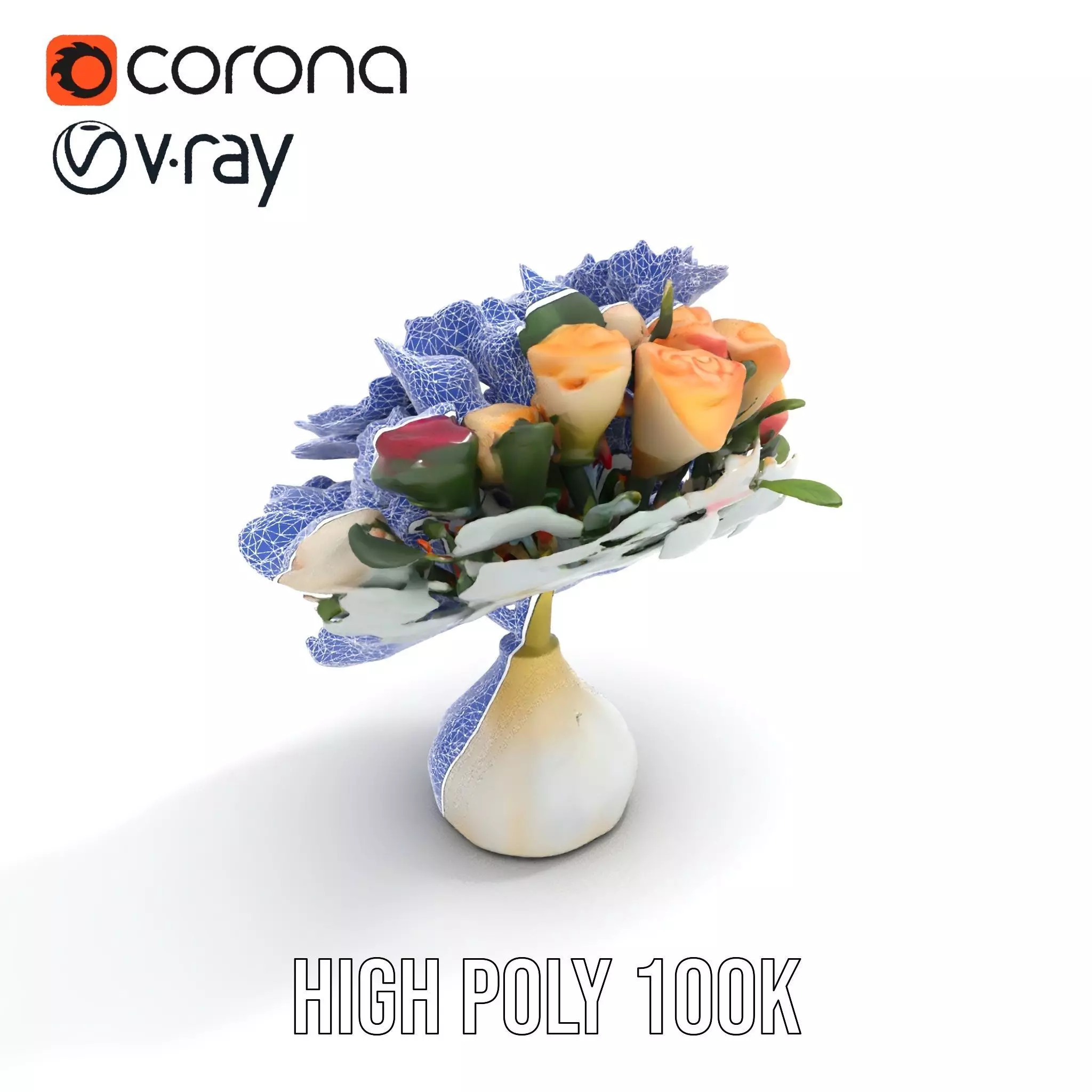 Vibrant Floral Bouquet model pack Low-poly 3D model_25