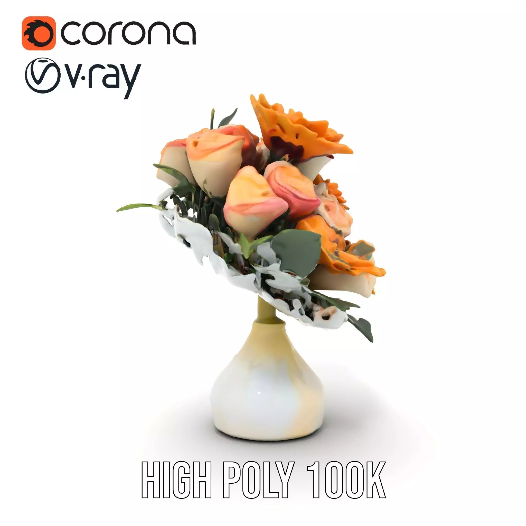 Vibrant Floral Bouquet model pack Low-poly 3D model_28