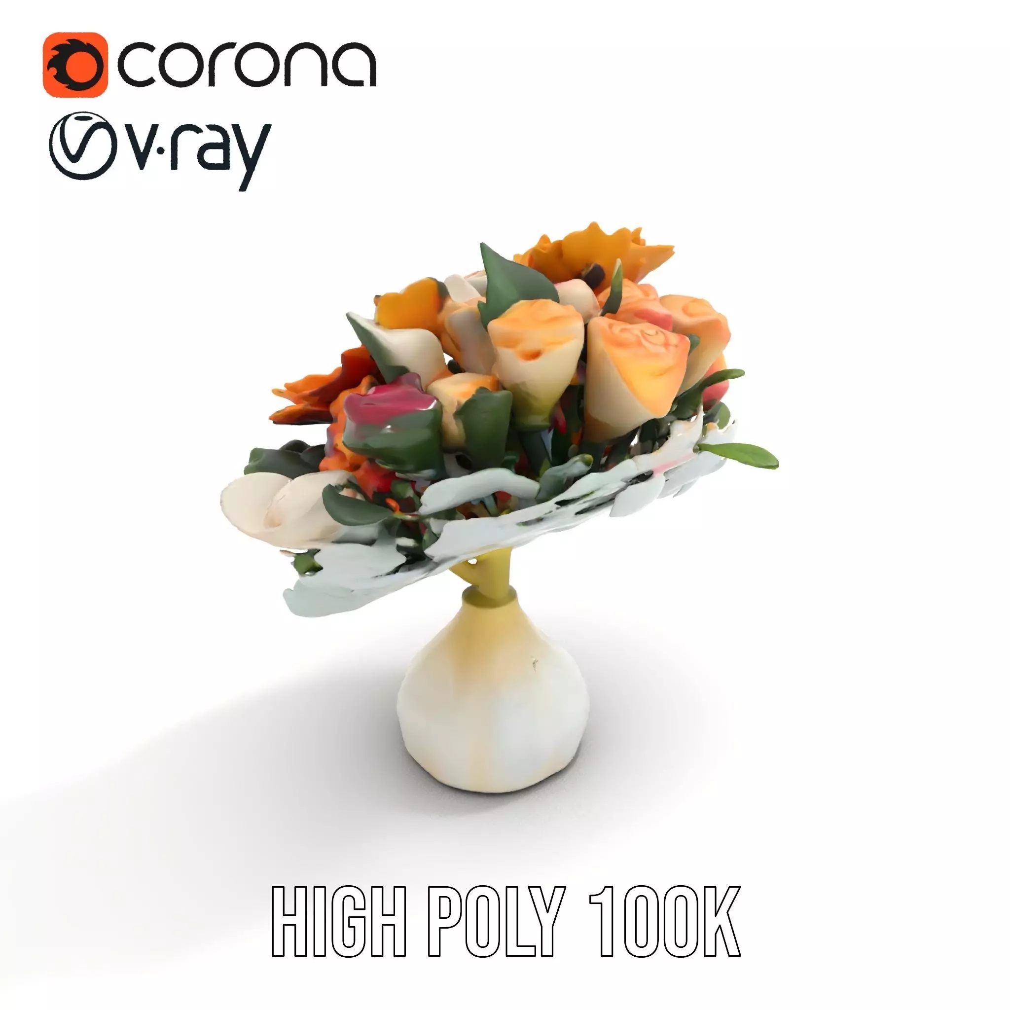 Vibrant Floral Bouquet model pack Low-poly 3D model_18