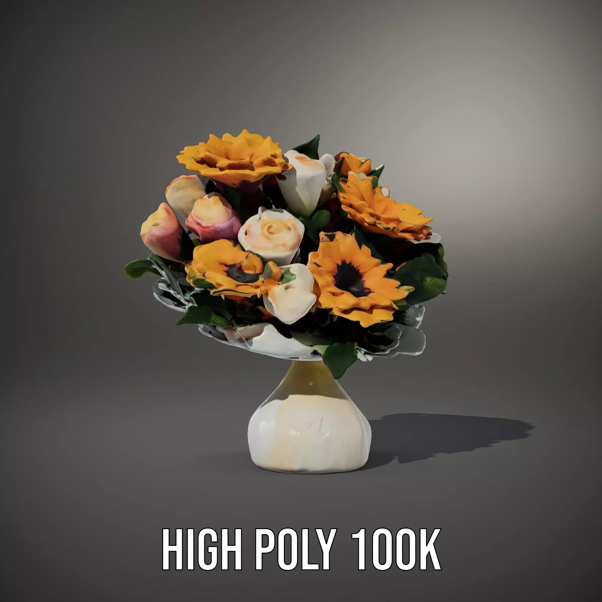 Vibrant Floral Bouquet model pack Low-poly 3D model_8