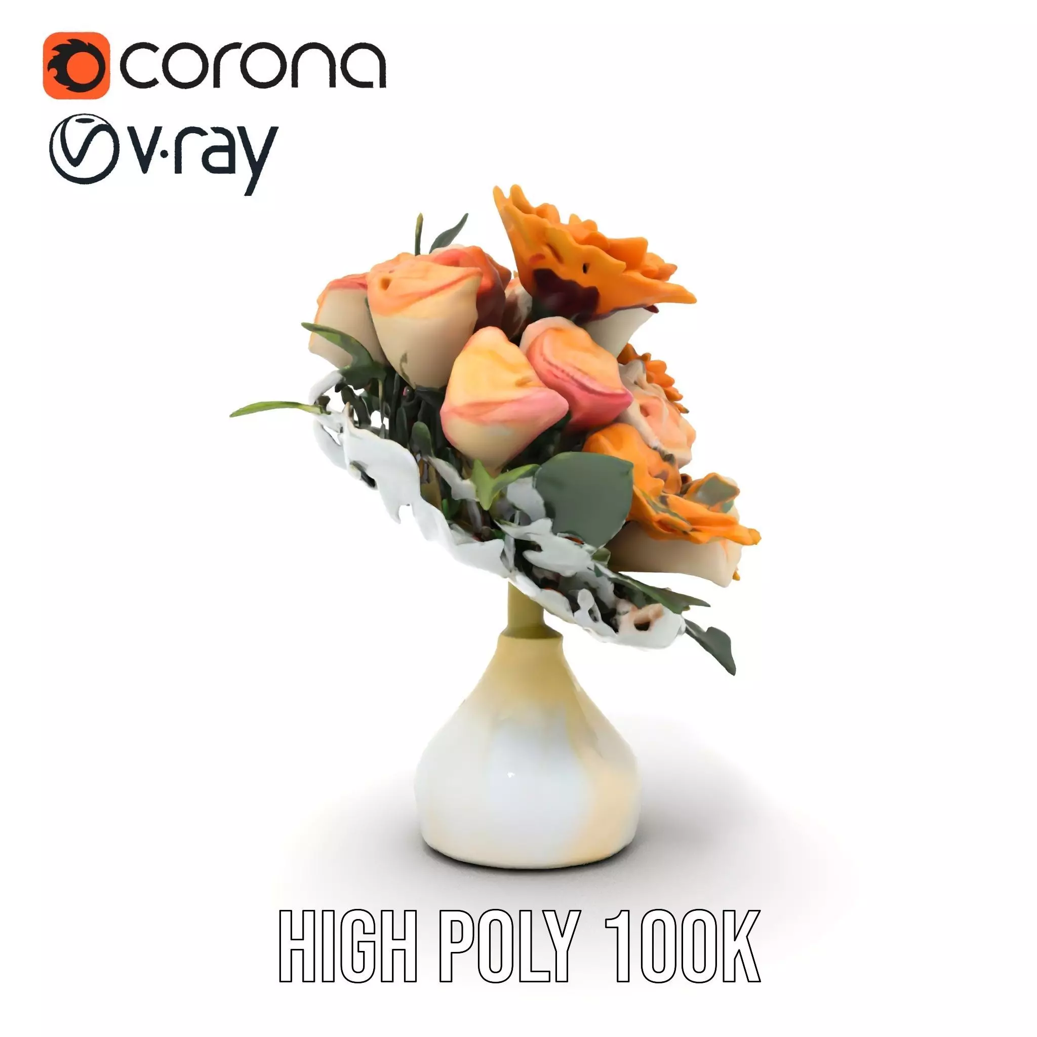 Vibrant Floral Bouquet model pack Low-poly 3D model_13