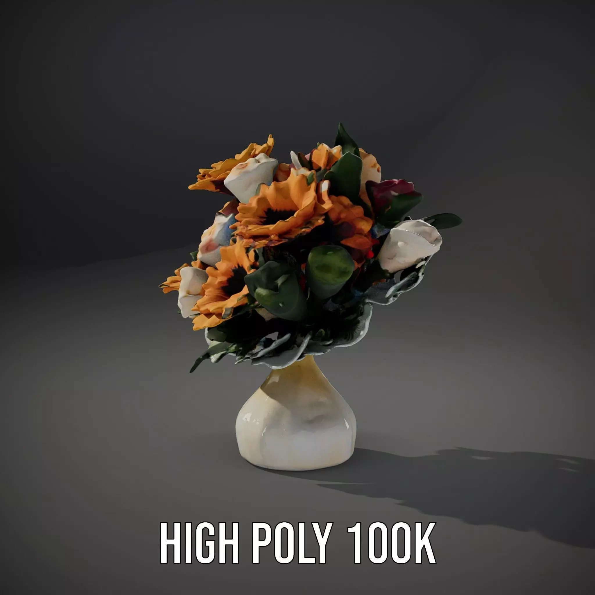 Vibrant Floral Bouquet model pack Low-poly 3D model_10