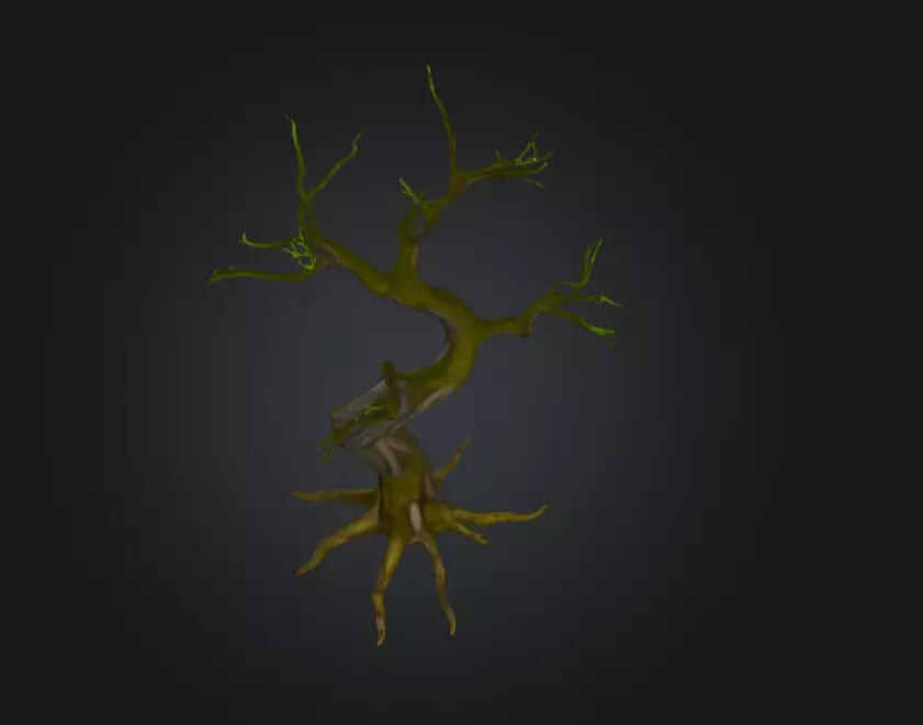 Swamp Tree Low-poly 3D model_5