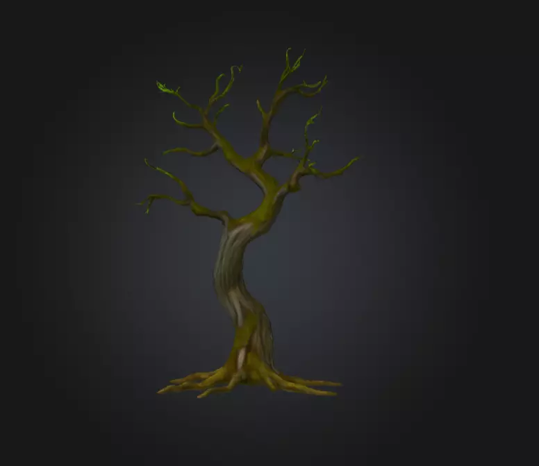 Swamp Tree Low-poly 3D model_2